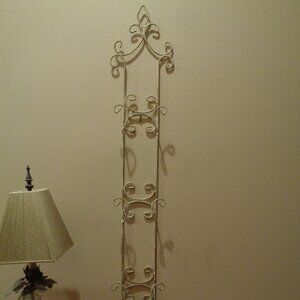 Home Interiors plate display rack for 3 plates about 48" tall in neutral finish